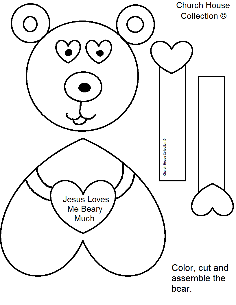 Bear Valentine Craft Jesus Loves You Beary Much